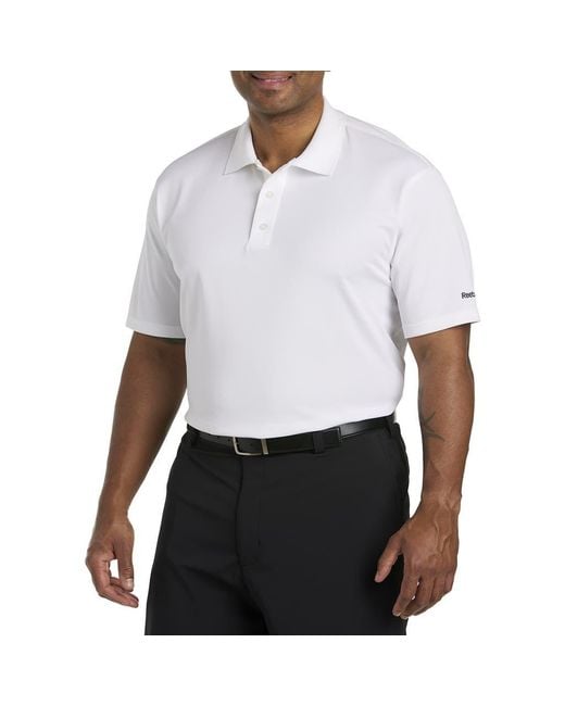 Reebok White Performance Solid Polo for men