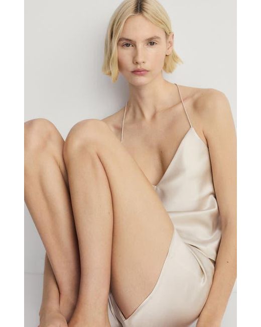 Mango White Stretch Silk Camisole