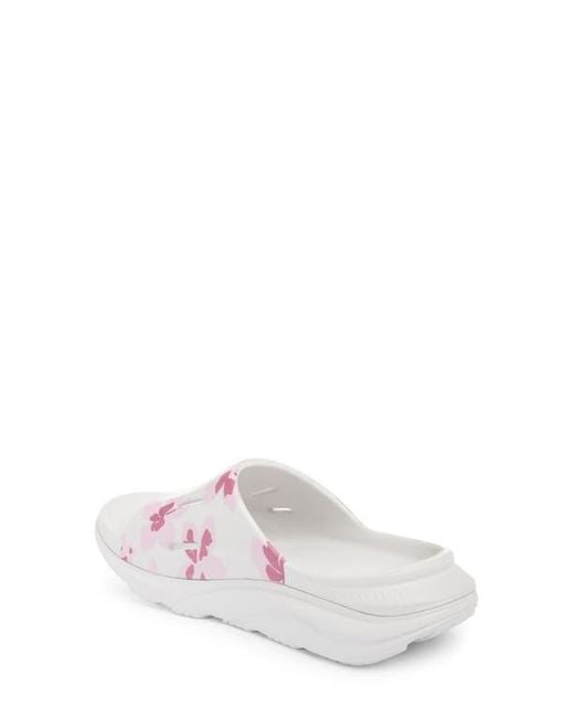 Hoka One One White Gender Inclusive Vibrant Bloom Ora Recovery Slide 3 Sandal