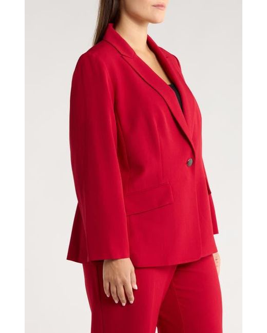 Kasper Red Peak Lapel One-Button Blazer