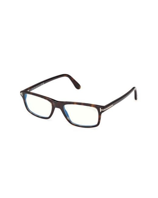 Tom Ford Brown 55Mm Rectangular Optical Glasses for men