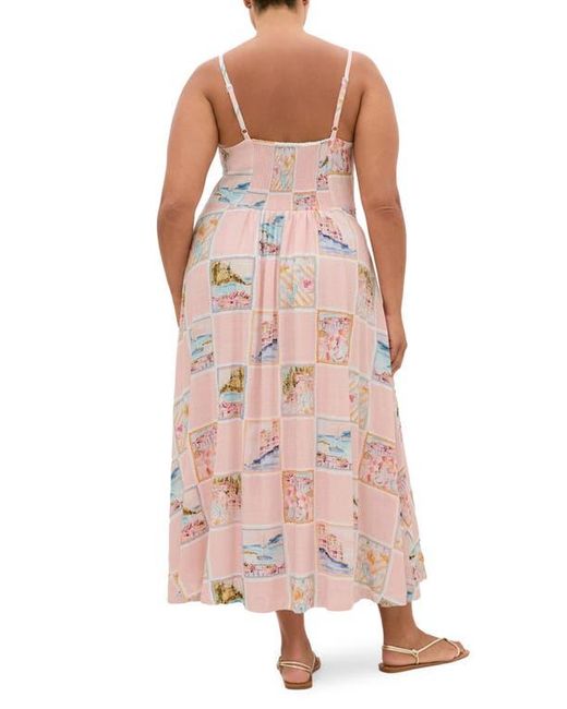 City Chic Pink Billie Patchwork Pattern A-Line Dress