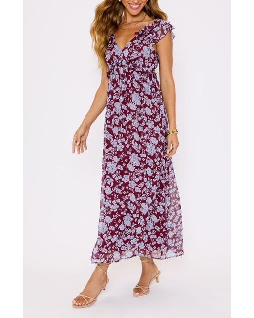 Vici Collection Red Enchanting Floral Ruffle Maxi Dress