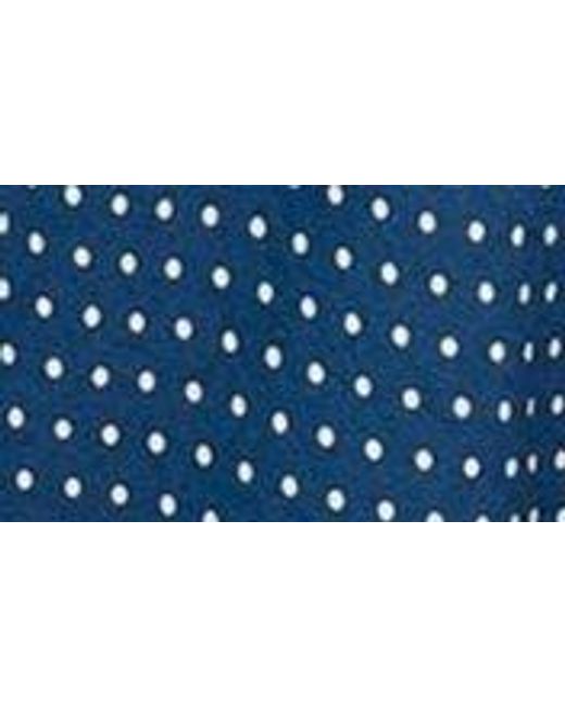 Madewell Blue Polka Dot Puff Sleeve Ruffle Minidress