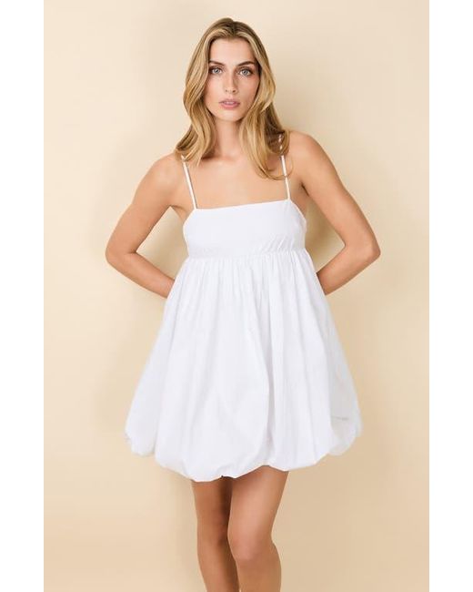 Solid & Striped White Bubble Hem Cotton Minidress