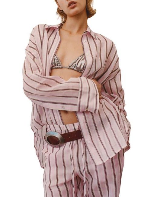 Mango Pink Stripe Button-Up Shirt
