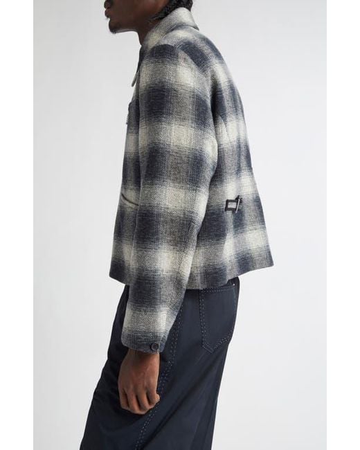 Second Layer Oracle Plaid Virgin Wool Jacket in Black for Men | Lyst