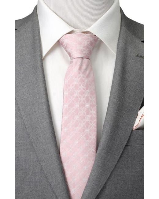 Cufflinks Inc. Pink Art Deco Silk Tie for men