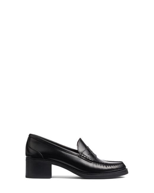 L.K.Bennett Black Manon Block Heel Penny Loafer
