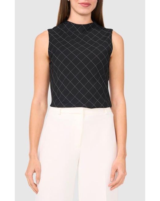 Halogen® Black Diamond Print Funnel Neck Ponte Shell