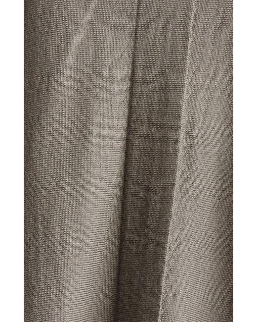 Rick Owens Brown Open Front Virgin Wool Cardigan