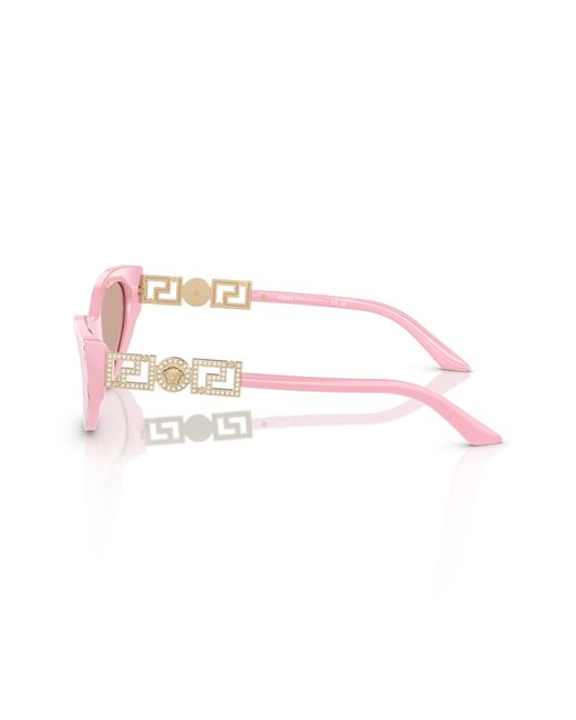 Versace Pink 56mm Mirrored Cat Eye Sunglasses