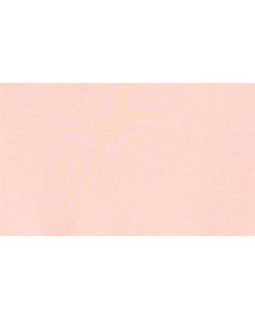 Skims Pink Sheer Modal Blend Long Sleeve Boat Neck Top