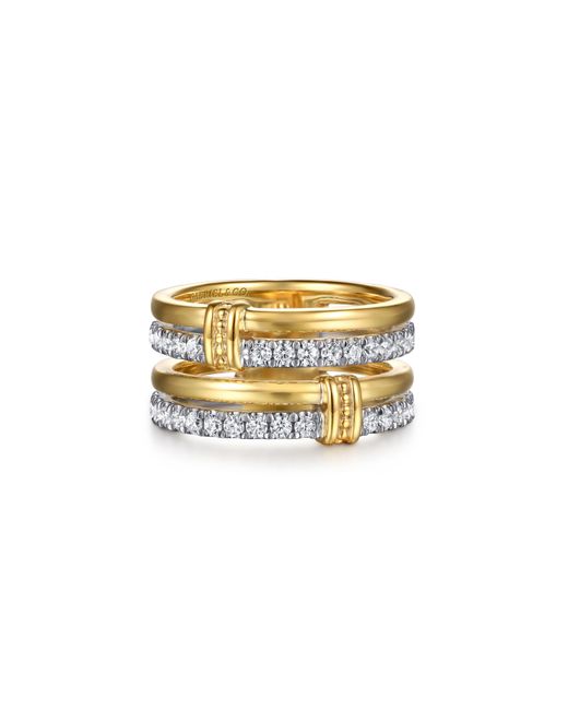 Gabriel & Co. Metallic 14K Diamond Stack Ring