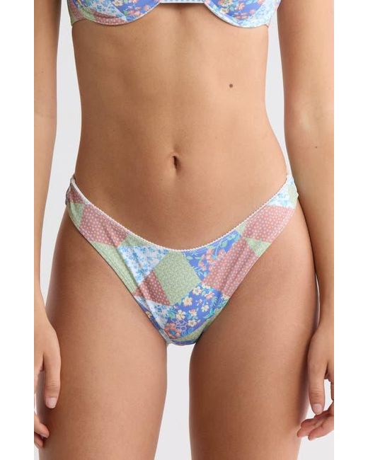 PacSun Blue Darcy High Leg Scoop Bikini Bottoms