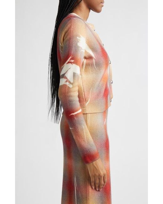 DIESEL Pink M-Chloty Distorted Check Wool Cardigan