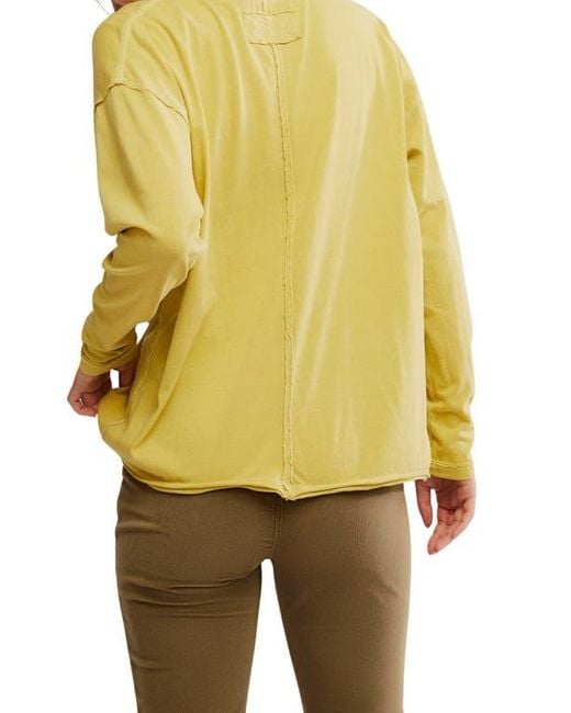 Free People Yellow Nina Long Sleeve T-Shirt