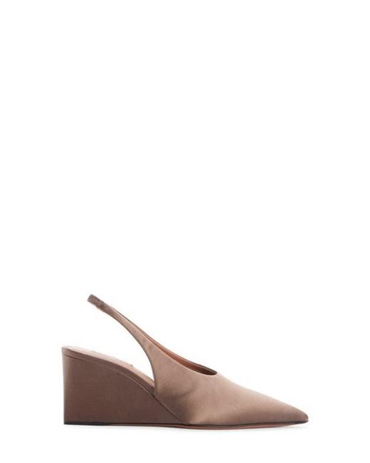 Alaïa Brown Cube Slingback Wedge Pump