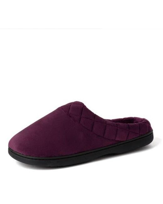 Dearfoams Red Darcy Quilted Cuff Velour Clog Slipper