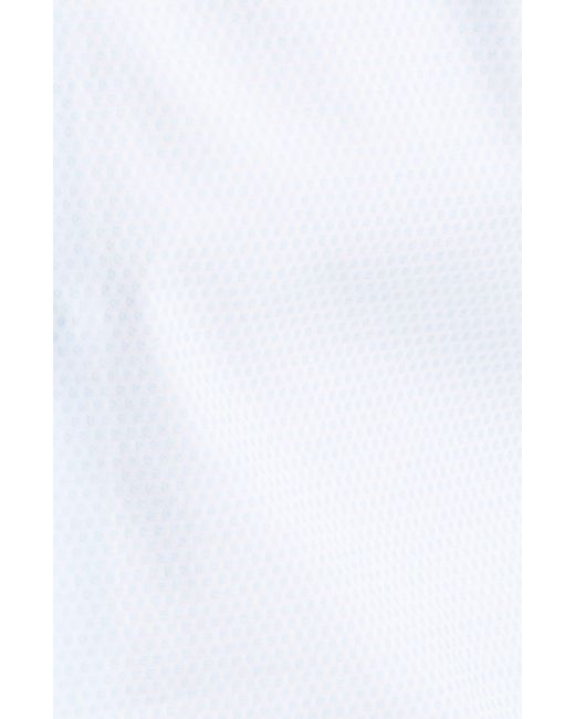 Boss Blue Hank Slim Fit Dot Print Stretch Cotton Dress Shirt for men