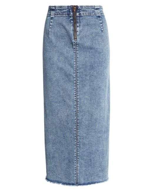 Wash Lab Denim Blue Side Hustle Denim Skirt