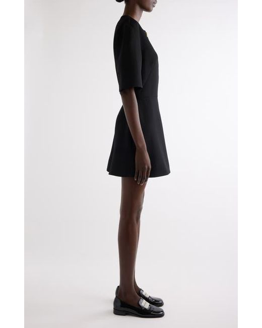 Givenchy Black Cocoon Wool Grain De Poudre Minidress