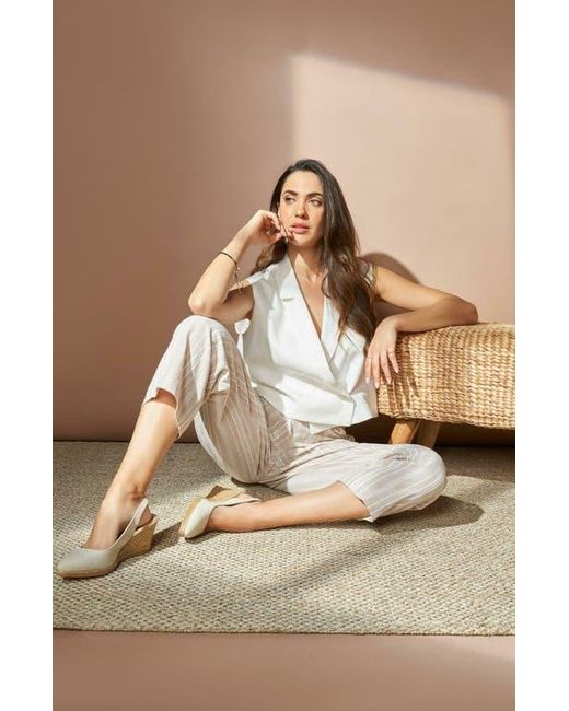 VISCATA White Palomera Canvas Espadrille Wedges