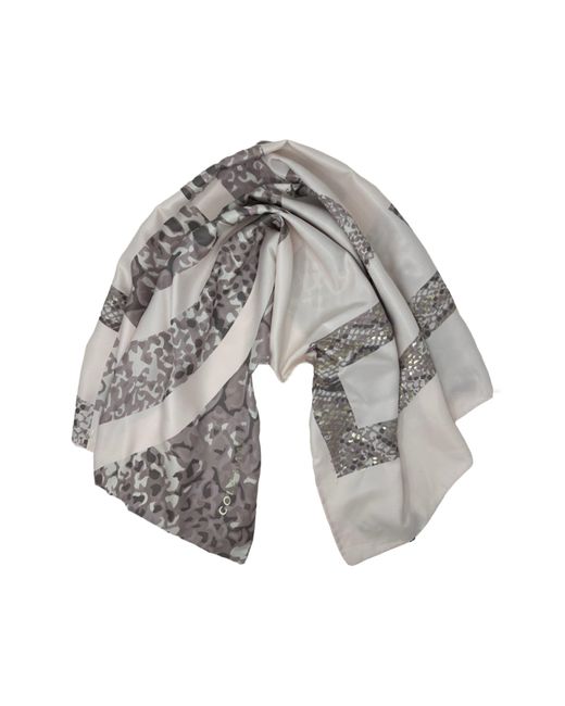 Cole Haan Gray Snakeskin Print Square Scarf