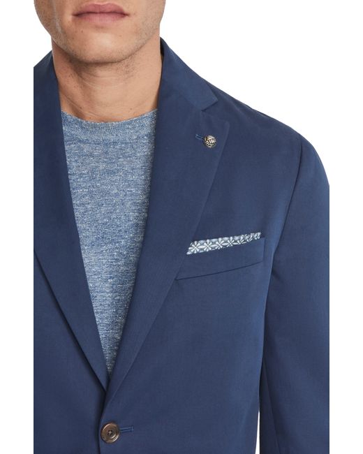 Jack Victor Irving Solid Blue Cotton & Cashmere Suit for men