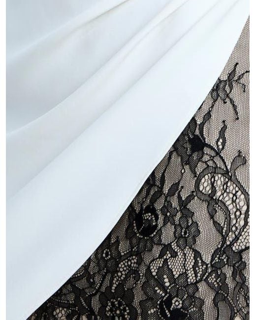 BCBGMAXAZRIA White Strapless Lace Inset Dress