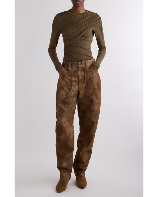 Isabel Marant Brown Dressi Draped Jersey Top