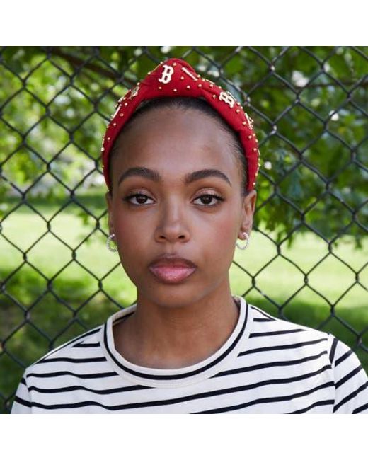 Lele Sadoughi Red Mlb Boston Sox Embellished Headband
