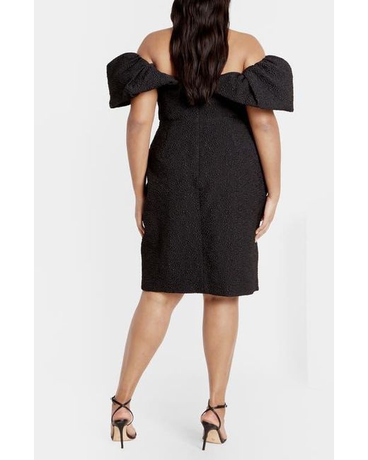 City Chic Black Jez Off The Shoulder Minidress