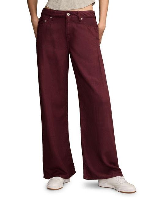 Lucky Brand Red Palazzo Pleated High Waist Wide Leg Jeans