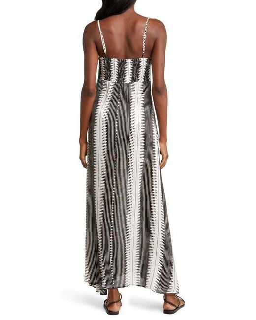 Elan Multicolor Cutout Tie Front Maxi Cover-Up Sundress