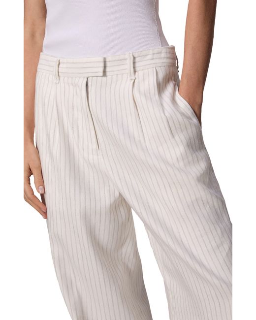 Rag & Bone Multicolor Newman Pleated Cotton & Linen Wide Leg Pants