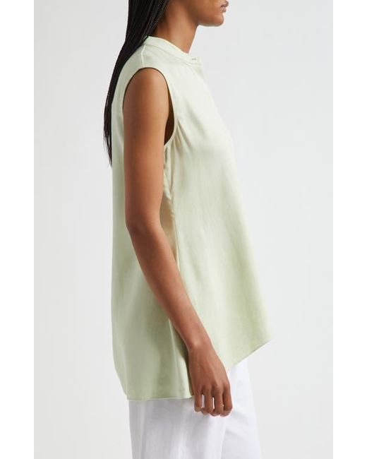 Theory Green Asymmetric Drape Sleeveless Top