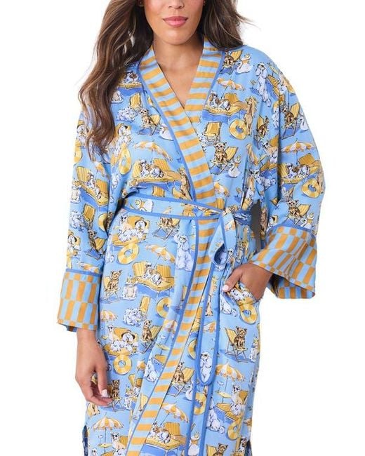 Printfresh Blue Satin Robe