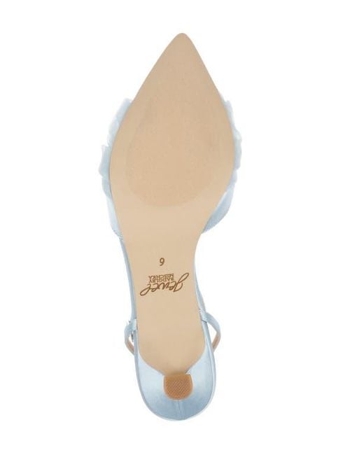 Badgley Mischka White Favor Ankle Strap Pointed Toe Kitten Heel Pump