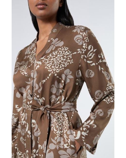 Marina Rinaldi Natural Teiera Floral Long Sleeve Shirtdress