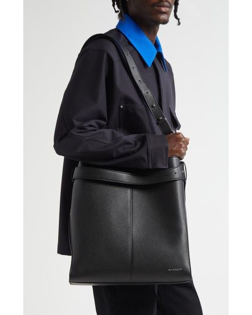 Givenchy Black Medium Belted Leather Tote for men