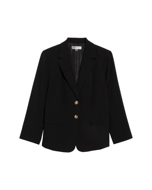 Kasper Black Stretch Crepe Two-Button Blazer