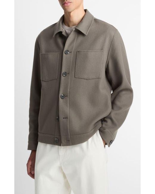Vince Brown Splittable Wool Blend Shop Jacket for men