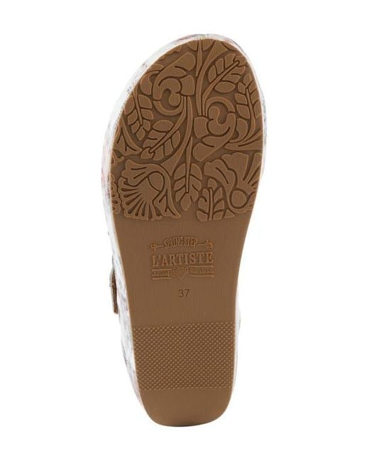 Spring Step White Blissbloom Platform Wedge Flip Flop
