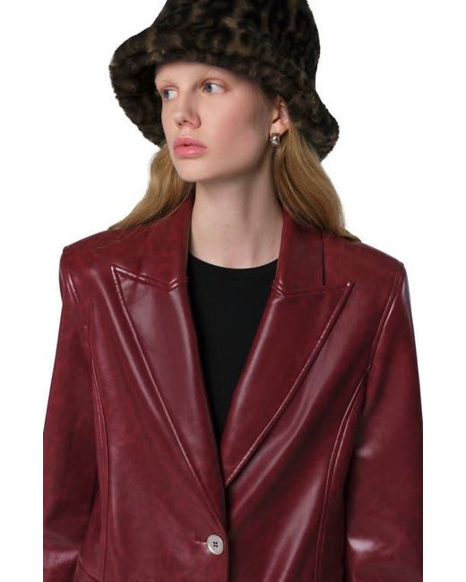 Apparis Amara Leopard Pluche Faux Fur Bucket Hat in Black | Lyst display picture 1