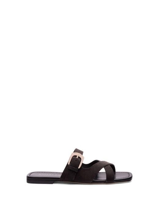 Stuart Weitzman Black Sai Slide Sandal