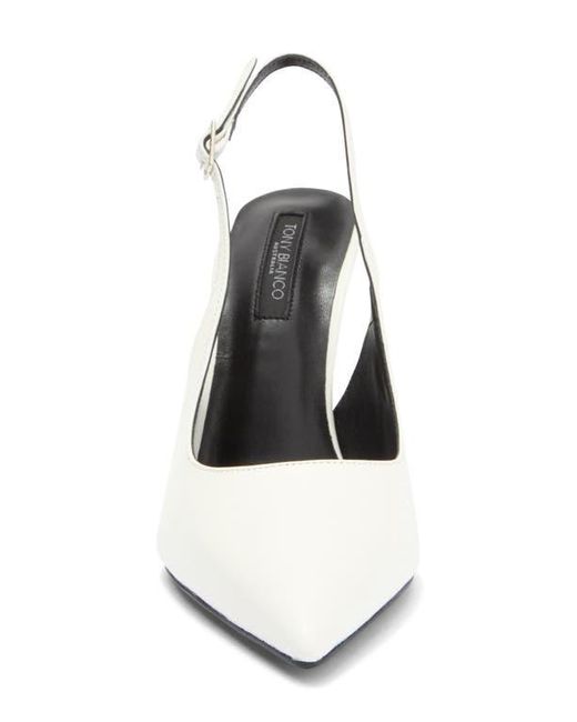 Tony Bianco White Asti Slingback Pointed Toe Pump