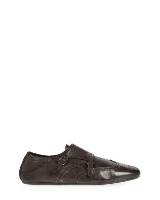Prada Brown Shuffle Double Monk Strap Shoe for men