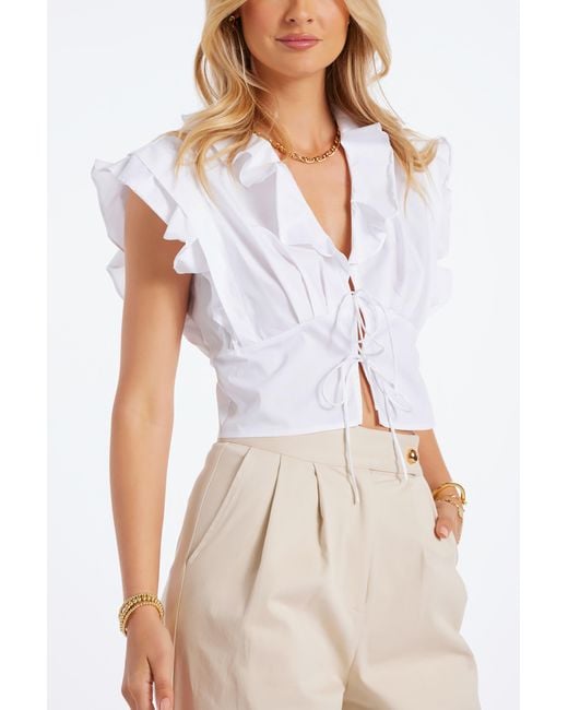 Bishop + Young White Raphael Ruffle Top