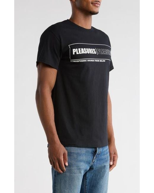 Pleasures Black Sounds Graphic T-Shirt for men